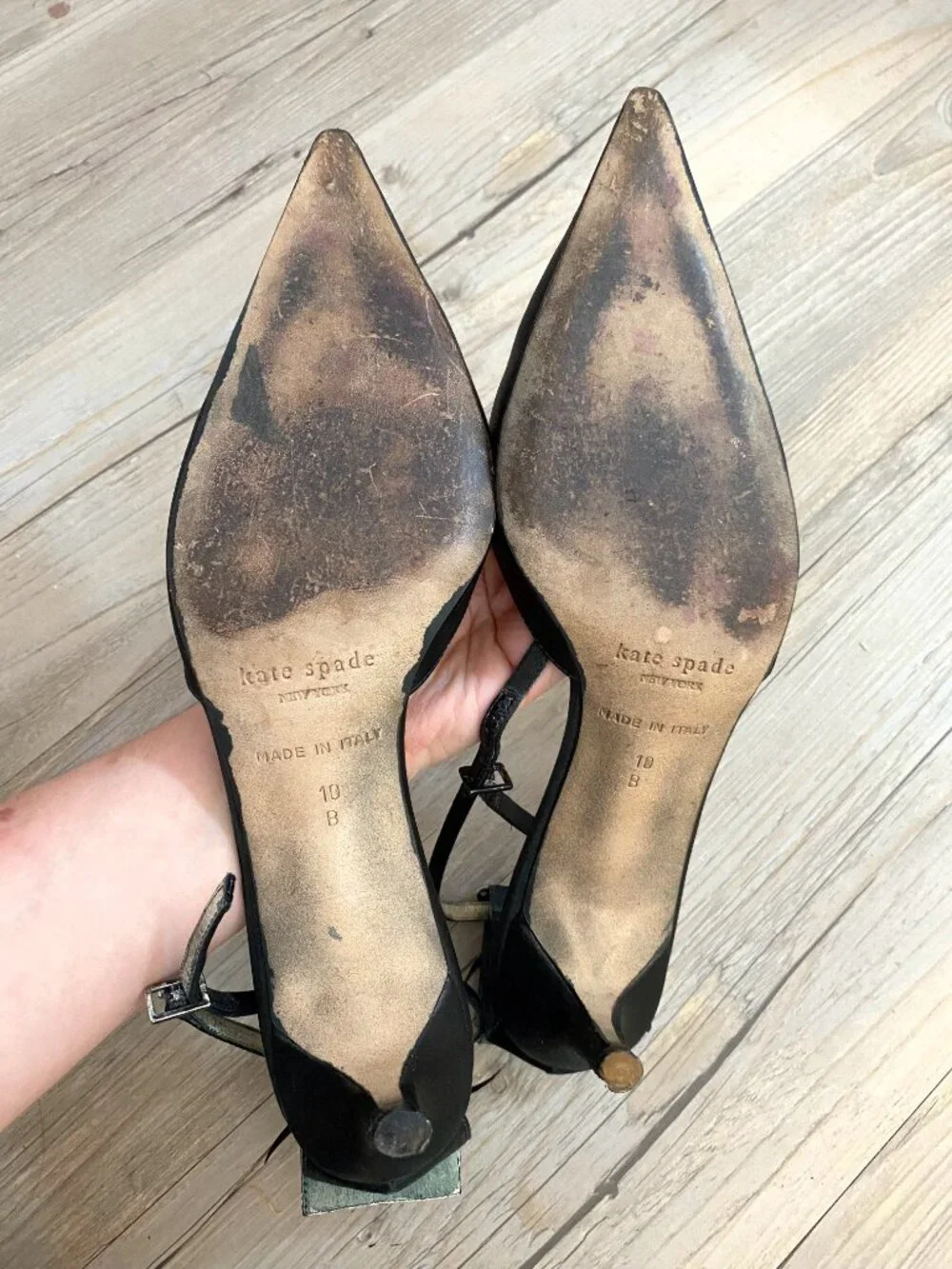 Kate Spade Black Pointed Toe Bow Detail Kitten Heels Size 10